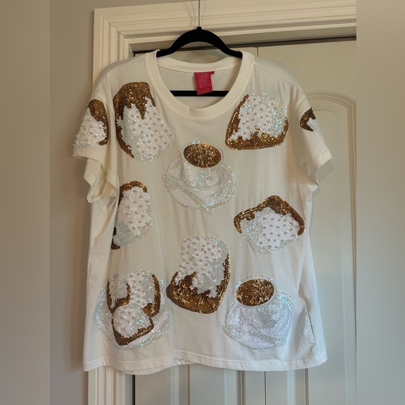 QUEEN OF SPARKLES Tops - Queen Of Sparkles Beignet and Coffee Tee